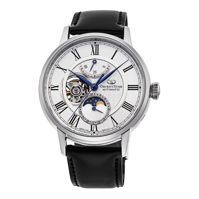 Orient Sport ORIENT STAR Moon Phase AY01 - Pelle Bianco