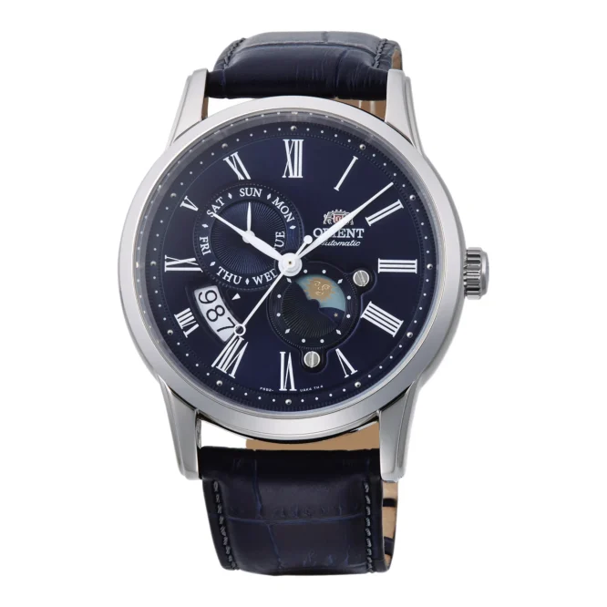 Orologio ORIENT Classic Sun & Moon Pelle Blu - RA-AK0011D30B - RA-AK0011D