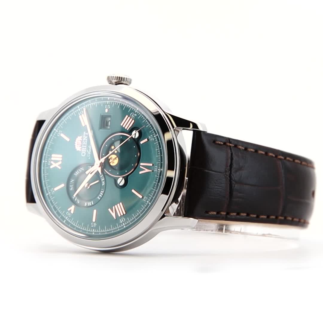 ORIENT Classic_AK08 Bambino Sun & Moon_RA-AK0805E_RA-AK0805E30B__completo